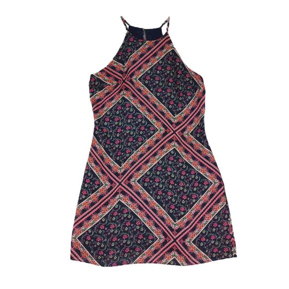 FORTUNE + IVY Women's M Floral Paisley Spaghetti Strap Halter Dress, Lagenlook - Picture 1 of 5